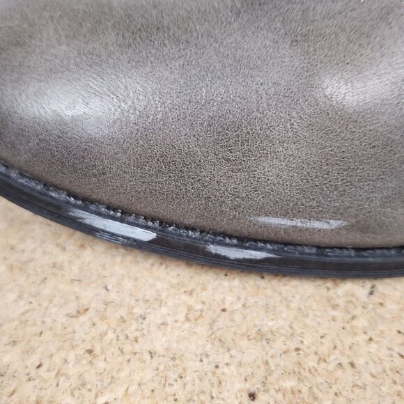 American Rag  Cadee Ankle Boots Brown grey Faux Leather Side Zips Womens 8 M - Picture 2 of 14